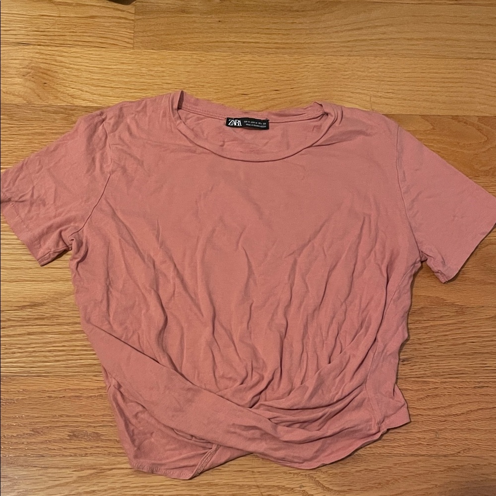Zara Women's Dusty Rose Short Sleeve Tee